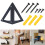 (Black) Metal Wall Mount Rack Floating Wall Mount Display Unit Shelf DVD Storage for Home Kitchen Bathroom Storage 5