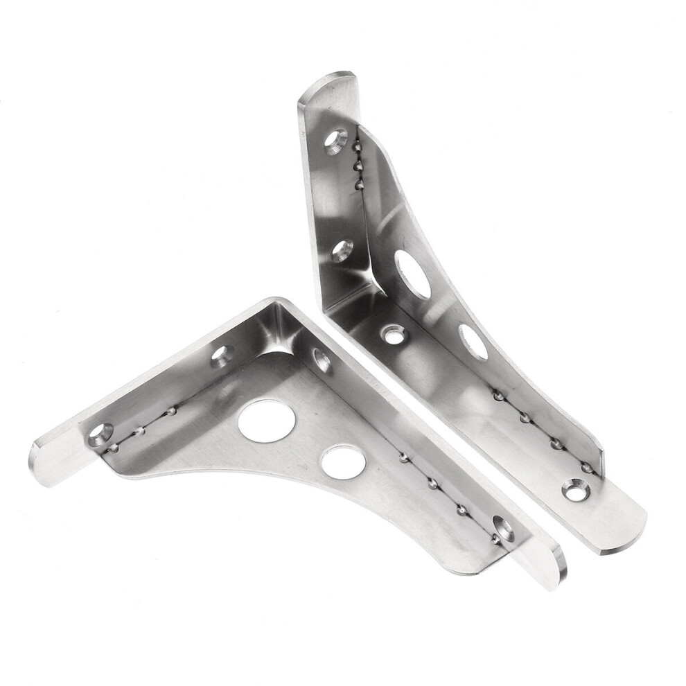 (6 Inch) 2Pcs Stainless Steel Wall Shelf Brackets Triangle Mount L Household Fixing Frames 4250937490870