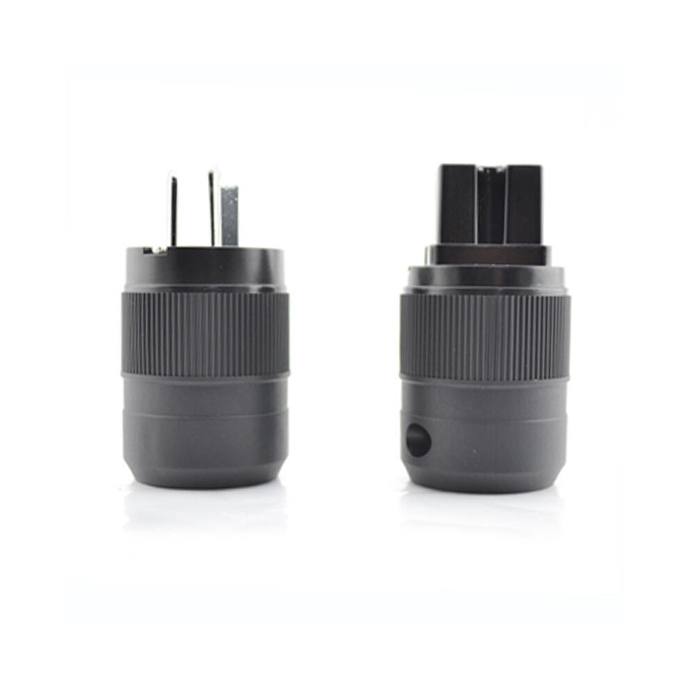 1 Pair AU-700 Gold-plated Copper Connector EU Plug for Hi-Fi Audio DIY Power Cord Cable