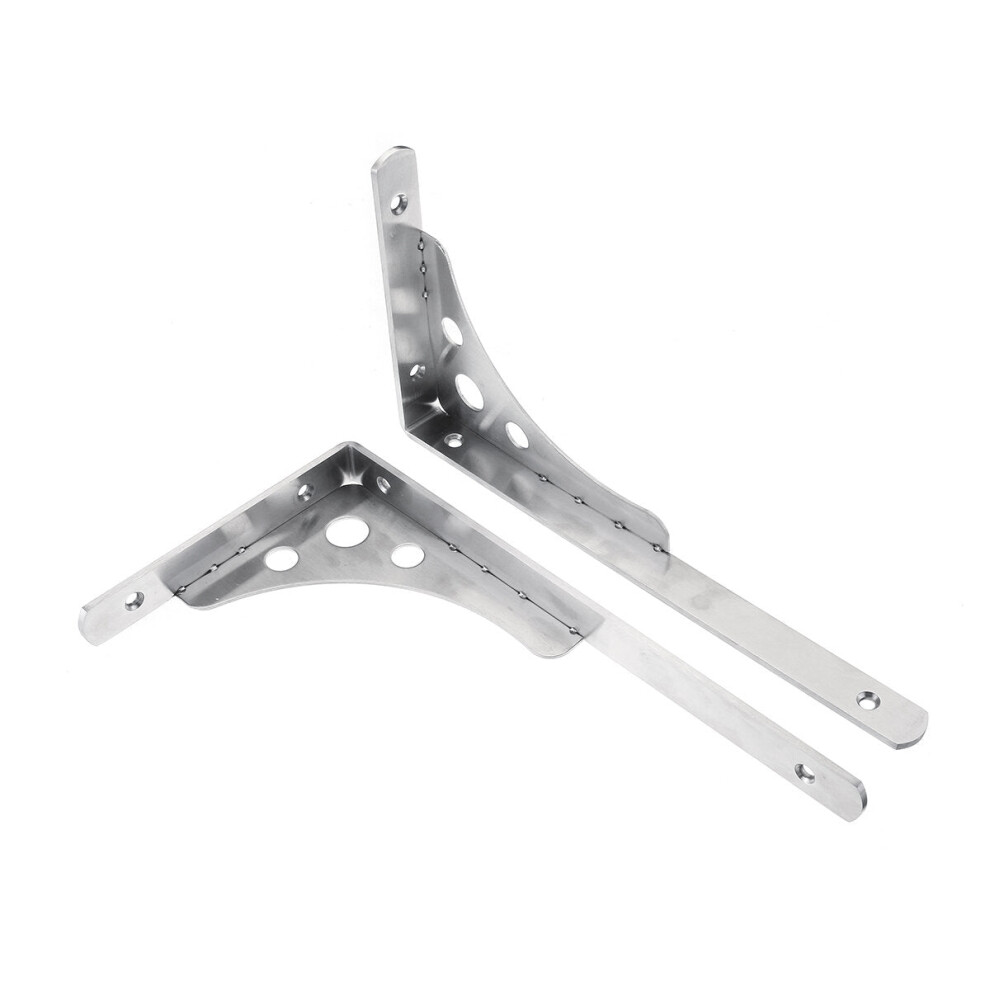 (12 Inch) 2Pcs Stainless Steel Wall Shelf Brackets Triangle Mount L Household Fixing Frames 4250937490887