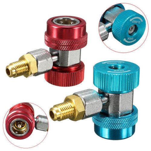 (Blue) R134a AC Quick Connector Adapter Coupler with Low High HVAC 2
