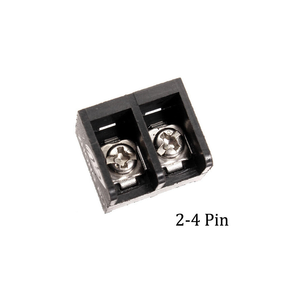 (2 Pin) 10pcs 2-4 Pin 8.25mm Barrier Screw Terminal Blocks Connectors Black