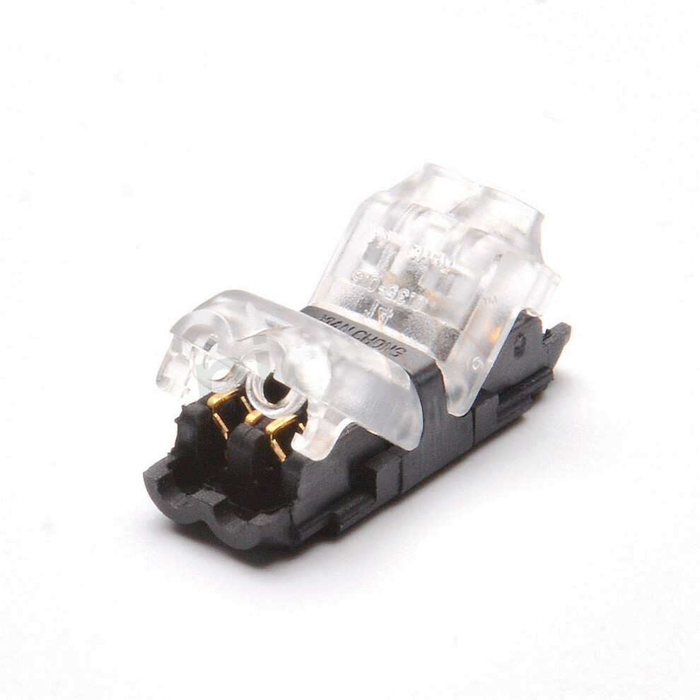 (Transparent) 5Pcs 2 Pin Quick Splice Wire Terminals Crimp Connectors for 22-20AWG LED Strip Cable Crimping