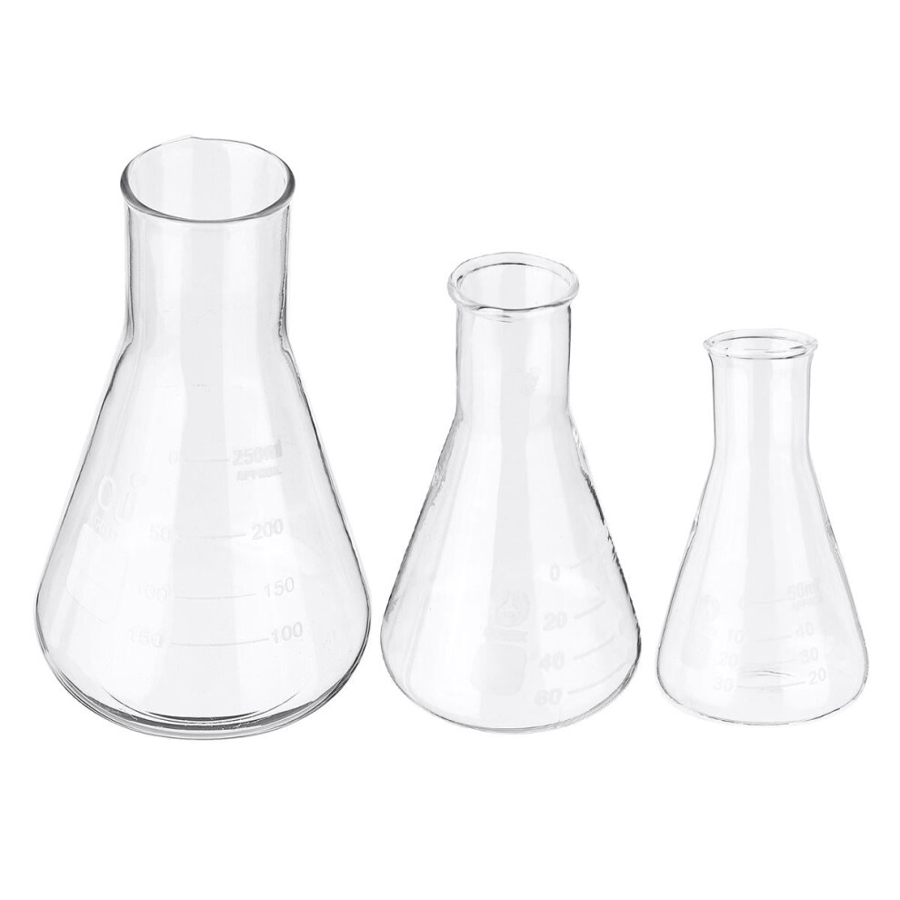 (250ml) 50/100/150/250m Flat Bottom Conical Glass Flask-image-OPC-PGNXD92-NEW