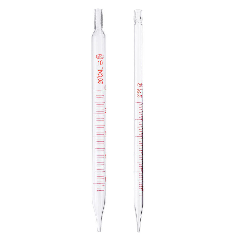 (5ml) 1/2/3/5/10ml Glass Short Pipette With Scale And Bubble Lab Glassware Kit