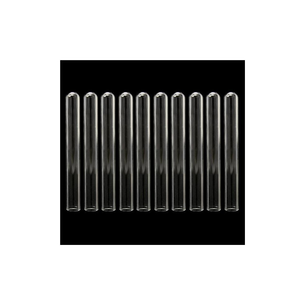 10pcs 12x100mm Lab Chemistry Glassware Borosilicate Glass Teaching Test Tubes