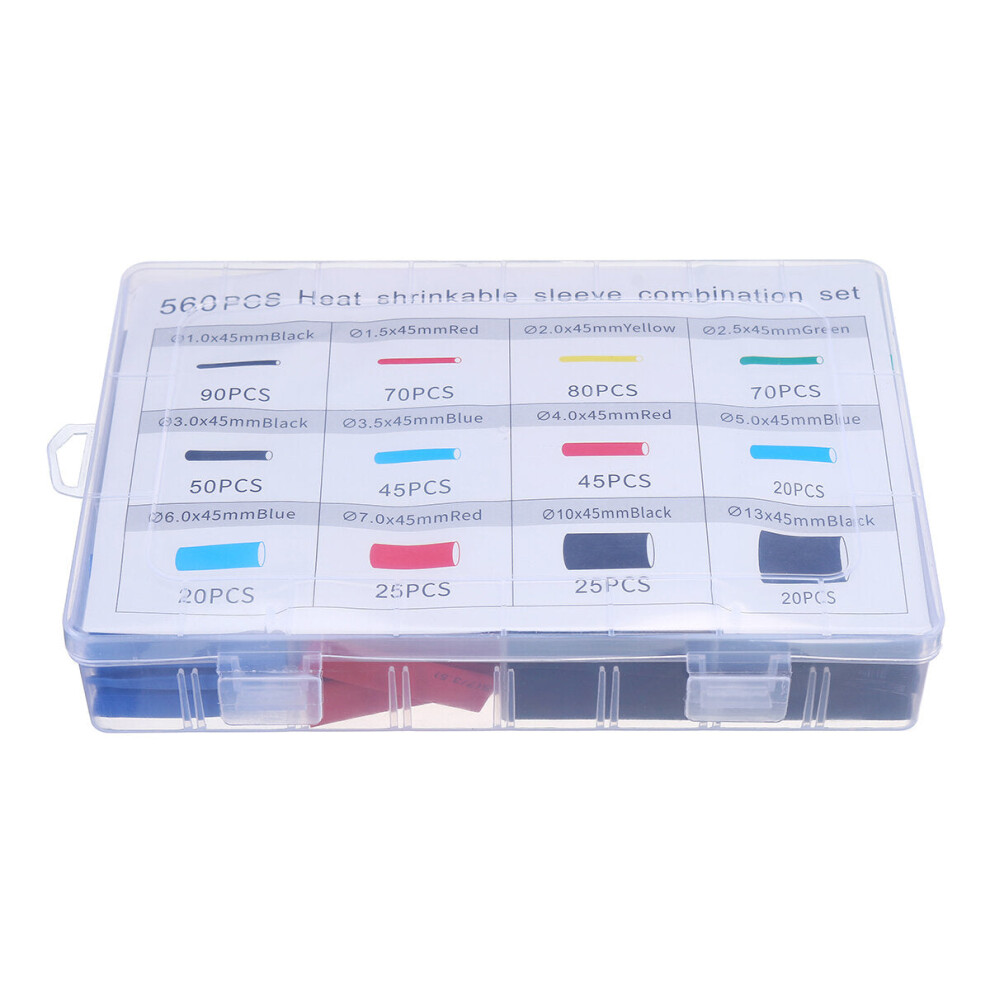 (560Pcs) 164Pcs/530Pcs/560Pcs Heat Shrink Tube Solder Seal Heat Shrink Butt Wire Connectors Terminals Waterproof 9495687811215