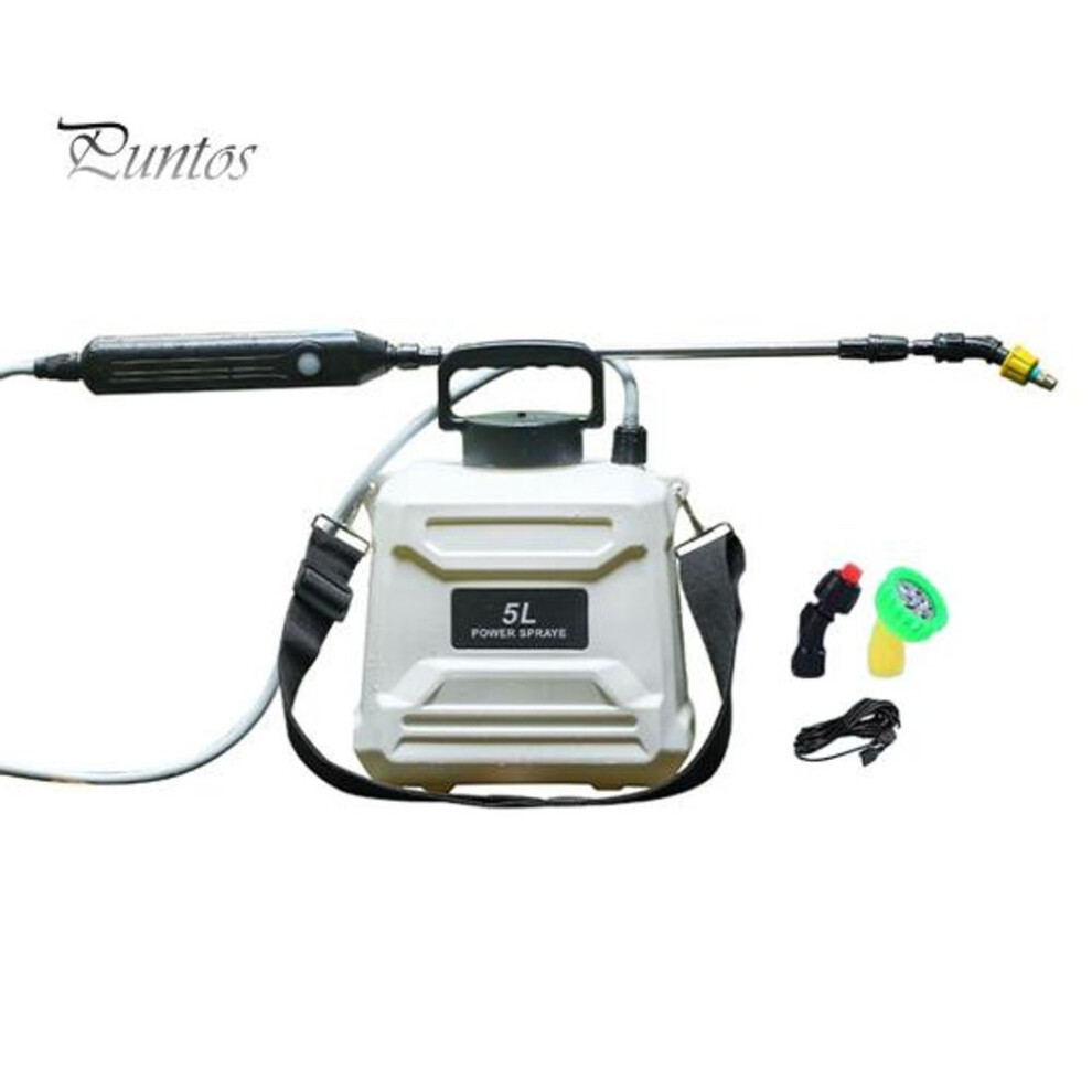 (white, 5L) 1.3 Gallon/2.1 Gallon Electric Sprayer Built-in 18650mAh Rechargeable Battery Sprayer Garden Sprayer with Telescopic Spray Wand for Plant Watering
