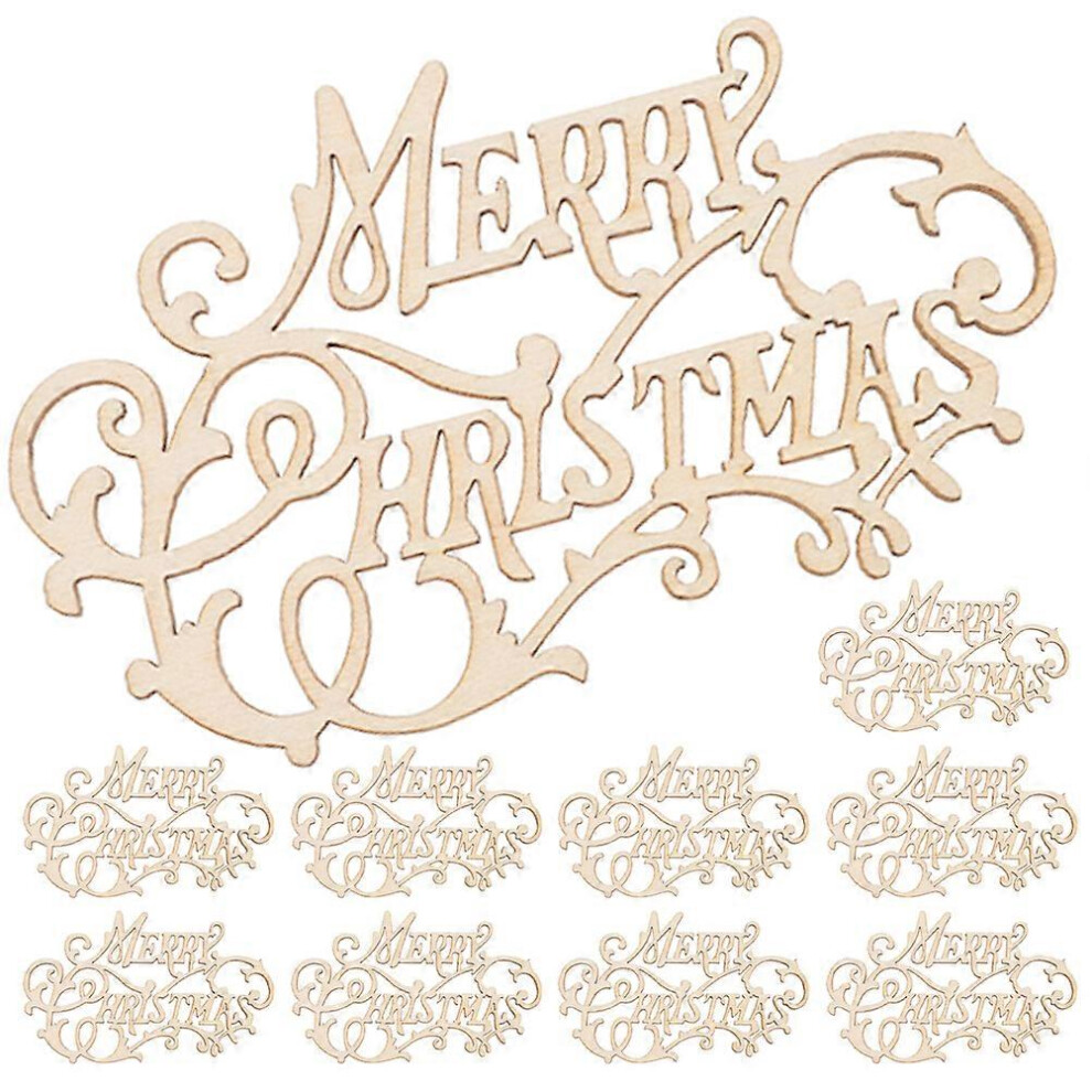 (As show, One size) 10Pcs DIY Wood Chip Xmas Themed Painting Ornament Handmade Graffiti Chip-image-OPC-PGNXGJ6-NEW