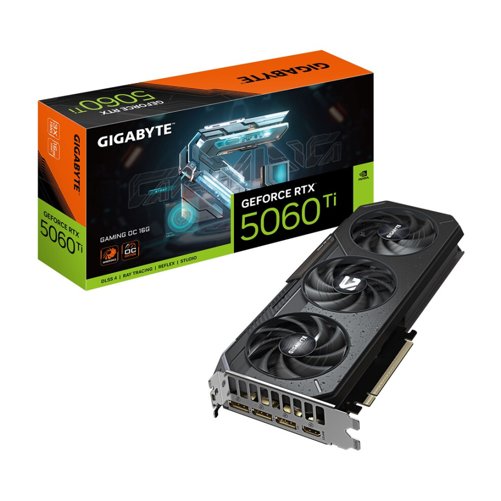 Gigabyte Geforce Rtx 5060 Ti Gaming Oc 16G Scheda Grafica – 16 Gb GDDR7, 128 Bit, PCI-E 5.0, 2647 Mhz Frequenza Del Core, 3 X Displayport, 1 X Hdmi, GV-N506TGAMING OC-16GD-image