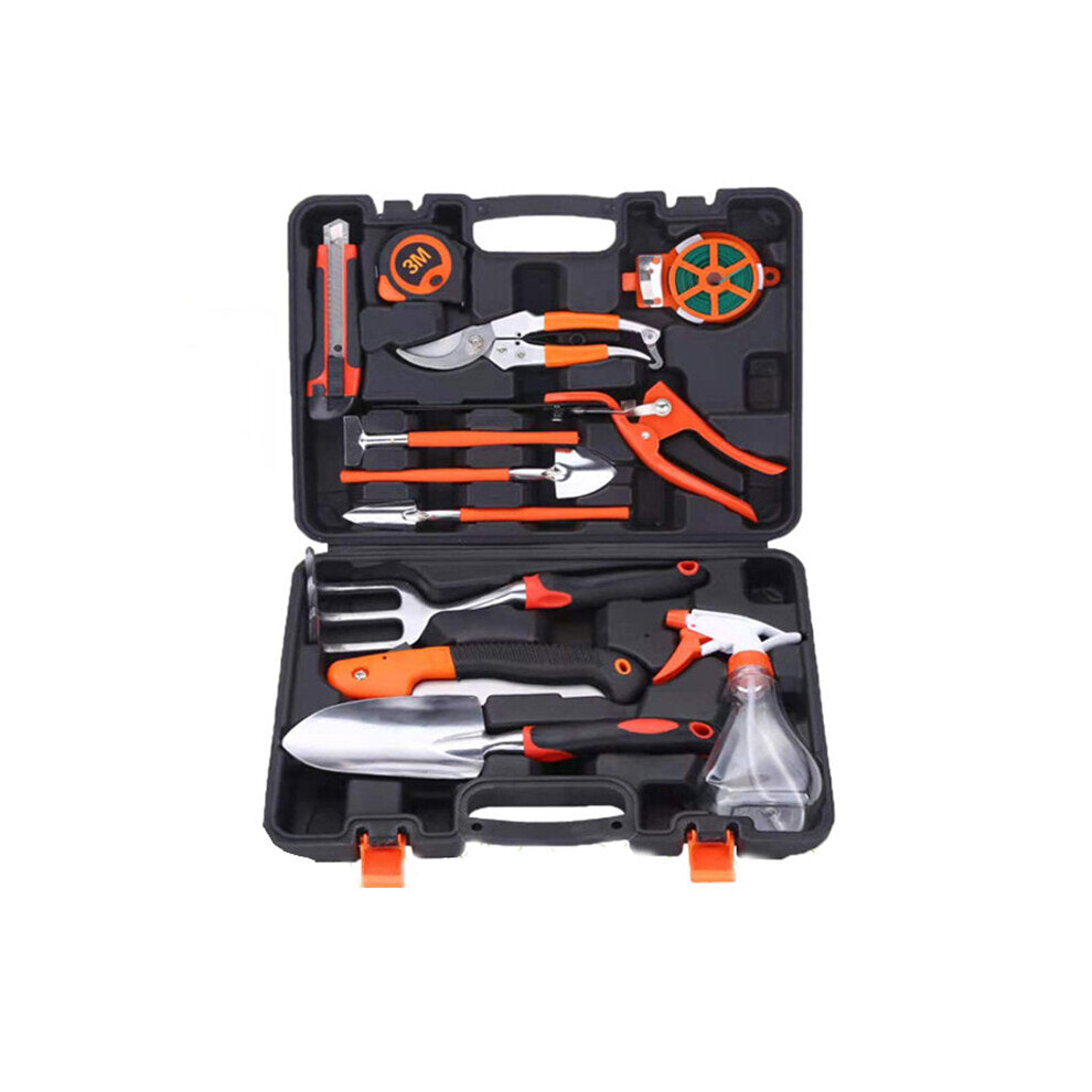 Aluminum Alloy Garden Tool Box Elbow Branch Shears Big Wood Saw Aluminum Alloy Shovel 12 Piece Garden Tool Set