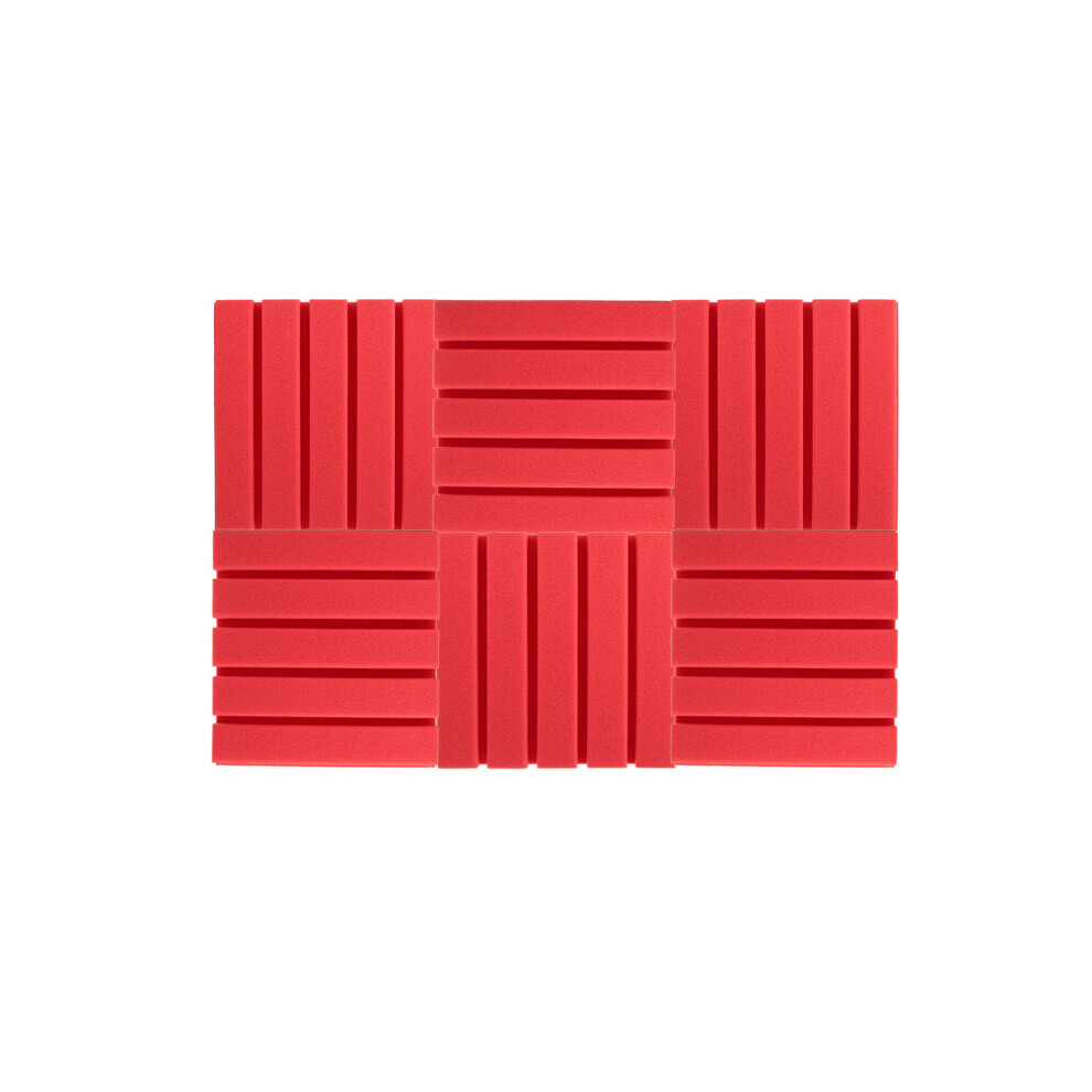 (Red) 30*30cm Acoustic Foams Panels Tiles Studio KTV Soundproofing Sound Foam Wedge