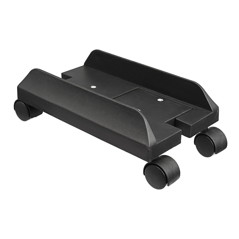 (Black) Pc Case Desktop Cpu Stand Computer Case Holder Computer Tower Adjustable Rolling Wheels Black 6112212774212
