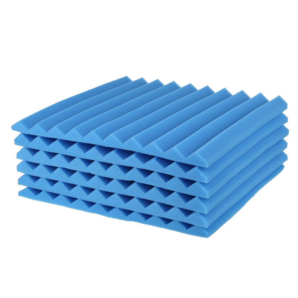 (Blue) 6Pcs 30x30x2.5cm Soundproofing Foam Acoustic Wall Panels Studio Soundproof Foam