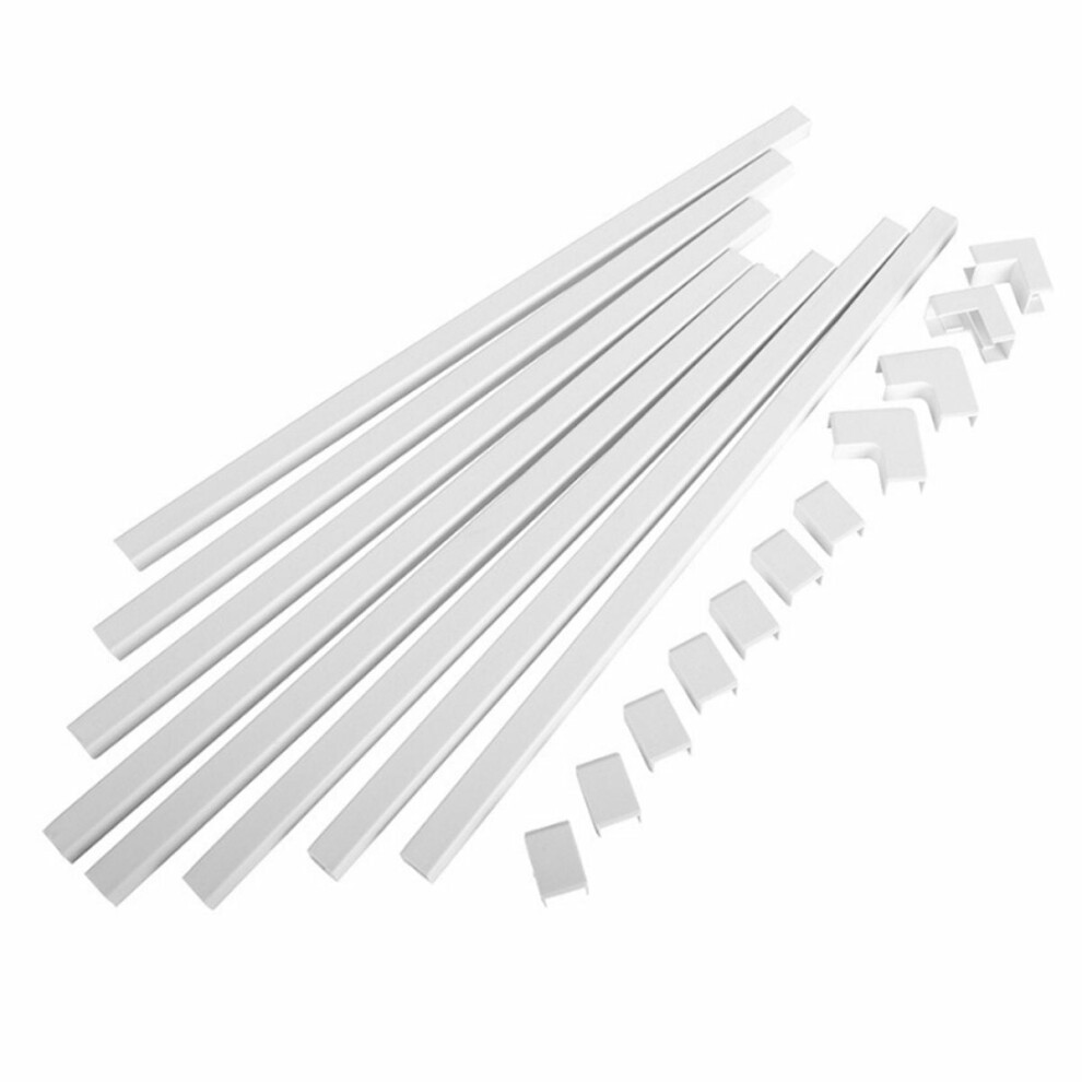 (White) Cable Concealer Wall Cord Cover Complete Raceway Kit Wire Cables Hide Organizer Protector