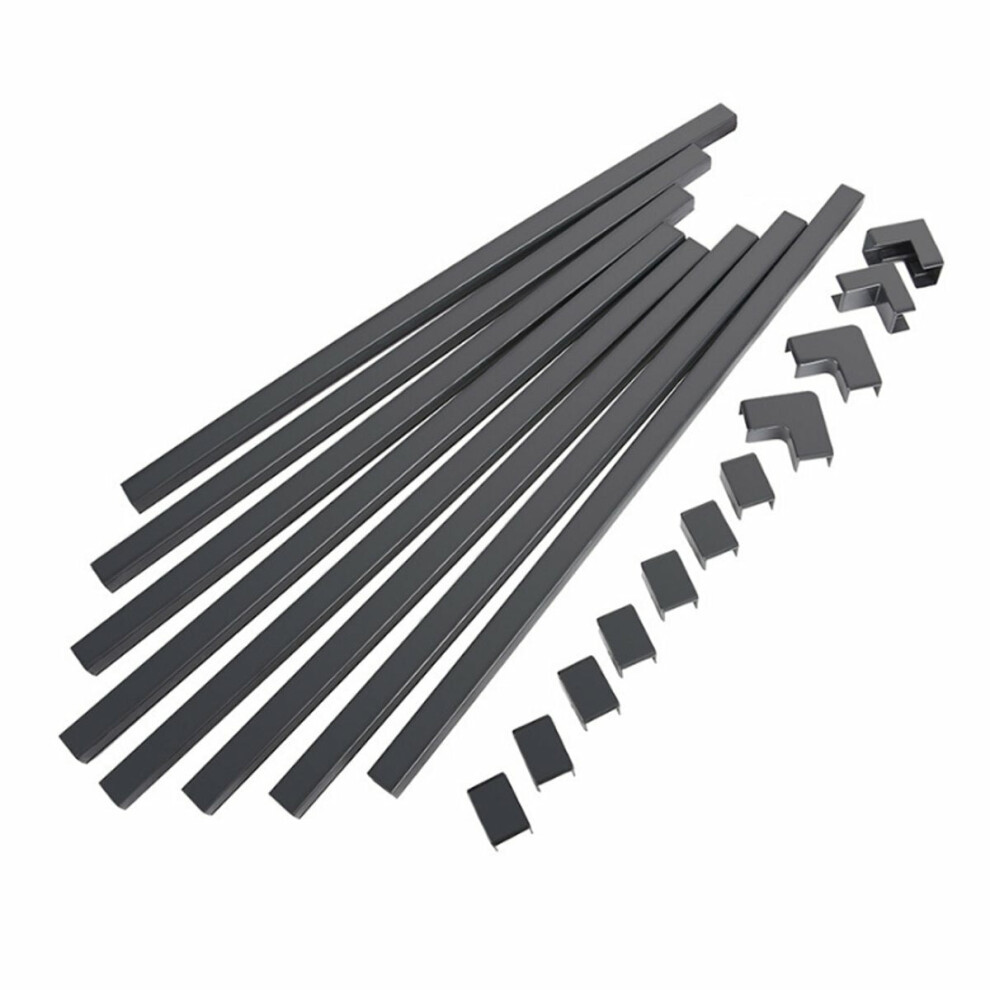 (Black) Cable Concealer Wall Cord Cover Complete Raceway Kit Wire Cables Hide Organizer Protector