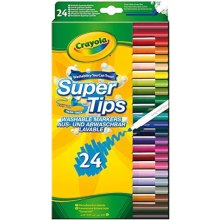 CRAYOLA SuperTips Washable Markers - Assorted Colours (Pack of 24) |