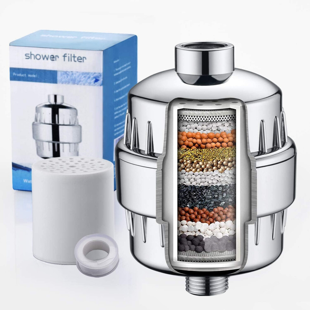 15 Stage Shower Filter, Shower Head Filter-Hard Water Shower Head Filter With Vitamin C Water Softener Filter 779747669350