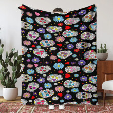 (FJ10284, Flannel 130*150) New printed flannel blanket thickened blanket air conditioning blanket baby blanket can be customized Halloween series 2 casual blankets