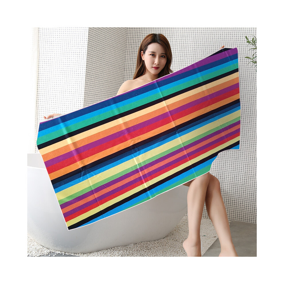 (70*150 Colored Lines, Spot goods) æ°æ¬¾å¬å­£insé£è¶ç»çº¤ç»´æ²æ»©å·¾å°è±éå¹²å¸æ°´æµ´å·¾åé¢ç»éåºæ¯å·¾-image-OPC-PGNYBS2-NEW