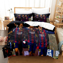 (3, 150*200 three-piece set) New Football Player Messi Series Bedding Digital Printed Three-Piece Bedding Set