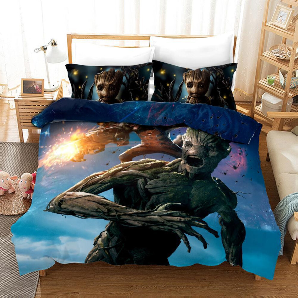(Style 6, 173*218 Two-piece set) New digital printed three-piece set Marvel double bed quilt covers hairy sheet bedding set-image-OPC-PGNYF68-NEW
