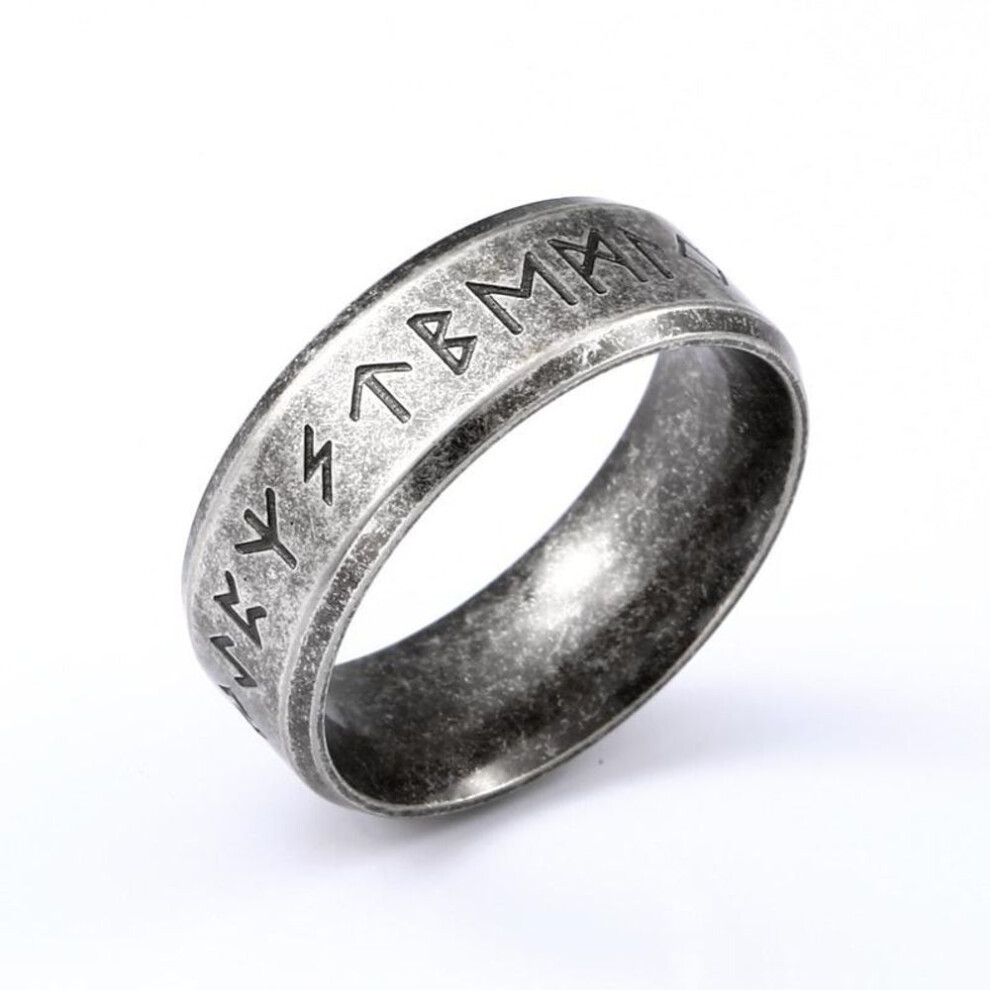(as the picture, 13) Odin Norse Viking Amulet Rune Fashion Style Men and Women Fashion Words Retro Rings Jewelry