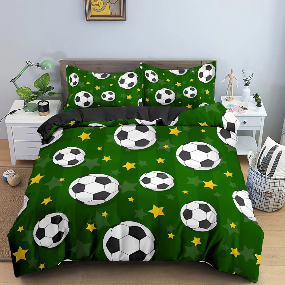 (16, 140*210 (two-piece set)) New cartoon soccer pattern quilt cover set gift for football enthusiasts beach towel-image-OPC-PGNYMHD-NEW