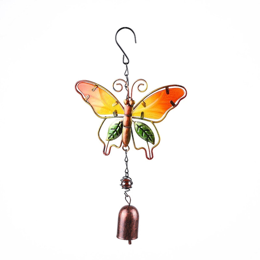 (#1) Metal Butterfly Wind Chime Glass Painted Ornaments Wind Chimes Pendants