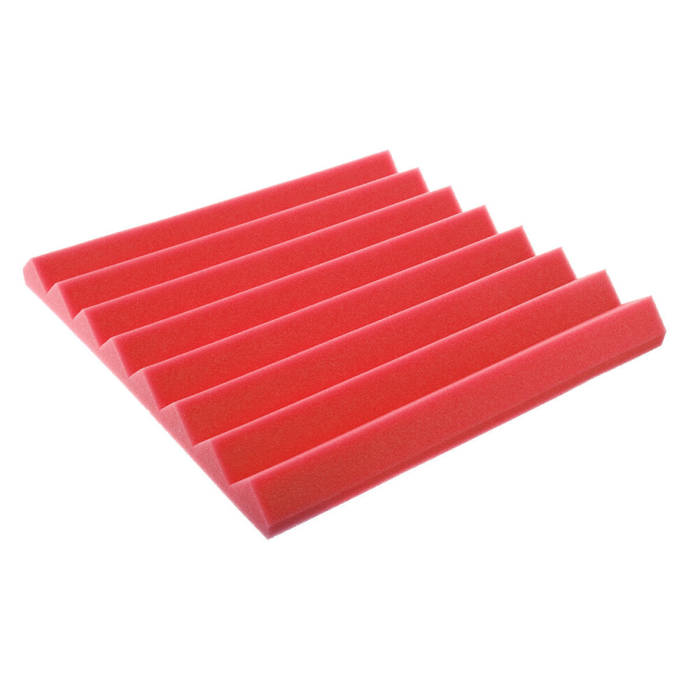 (Red) 4PCS Acoustic Panels Tiles Studio Sound Proofing Insulation Closed Cell Foam