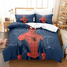 (14, 260*220 three-piece set) New 3D digital printed quilt cover pillow cover bedding cartoon Spider-Man three-piece home textile four-piece set