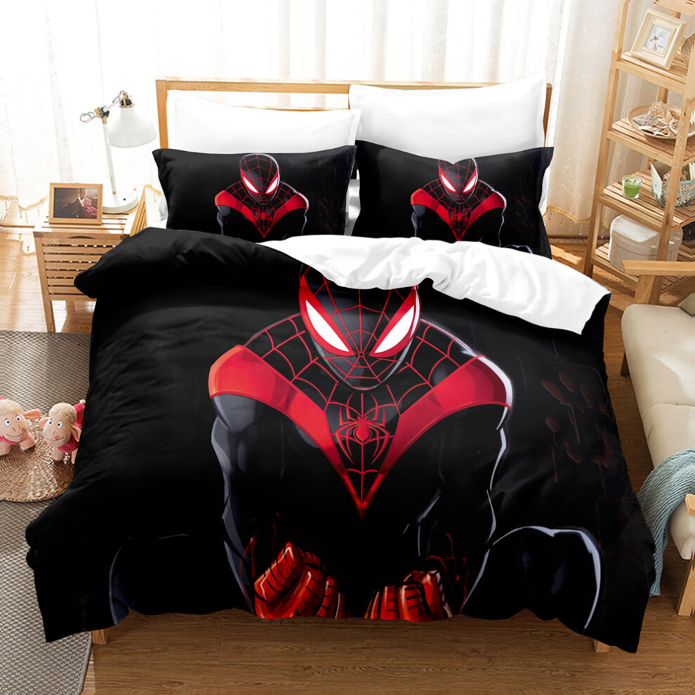 (9, 140*200 three-piece set) New 3D digital printed quilt cover pillow cover bedding cartoon Spider-Man three-piece home textile four-piece set-image-OPC-PGNYPSN-NEW