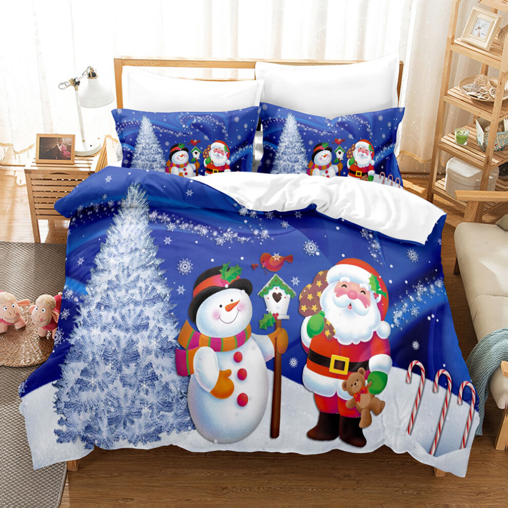(1, 140*210 three-piece set) New holiday decoration Christmas quilt cover sheet three-piece digital printed bedding set-image-OPC-PGNYPY6-NEW