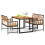 Costway 4PCS Acacia Wood Patio Dining Set Outdoor Rectangular Table And Chairs 1