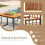 Costway 4PCS Acacia Wood Patio Dining Set Outdoor Rectangular Table And Chairs 4