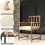 Costway 4PCS Acacia Wood Patio Dining Set Outdoor Rectangular Table And Chairs 5