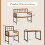 Costway 4PCS Acacia Wood Patio Dining Set Outdoor Rectangular Table And Chairs 2