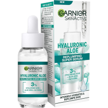 Garnier SkinActive Hyaluronic Acid Super Serum, Replumps & Hydrates, Strengthens Skin Barrier, With 3% Hyaluronic Acid, Aloe Vera & Glycerin, 30ml