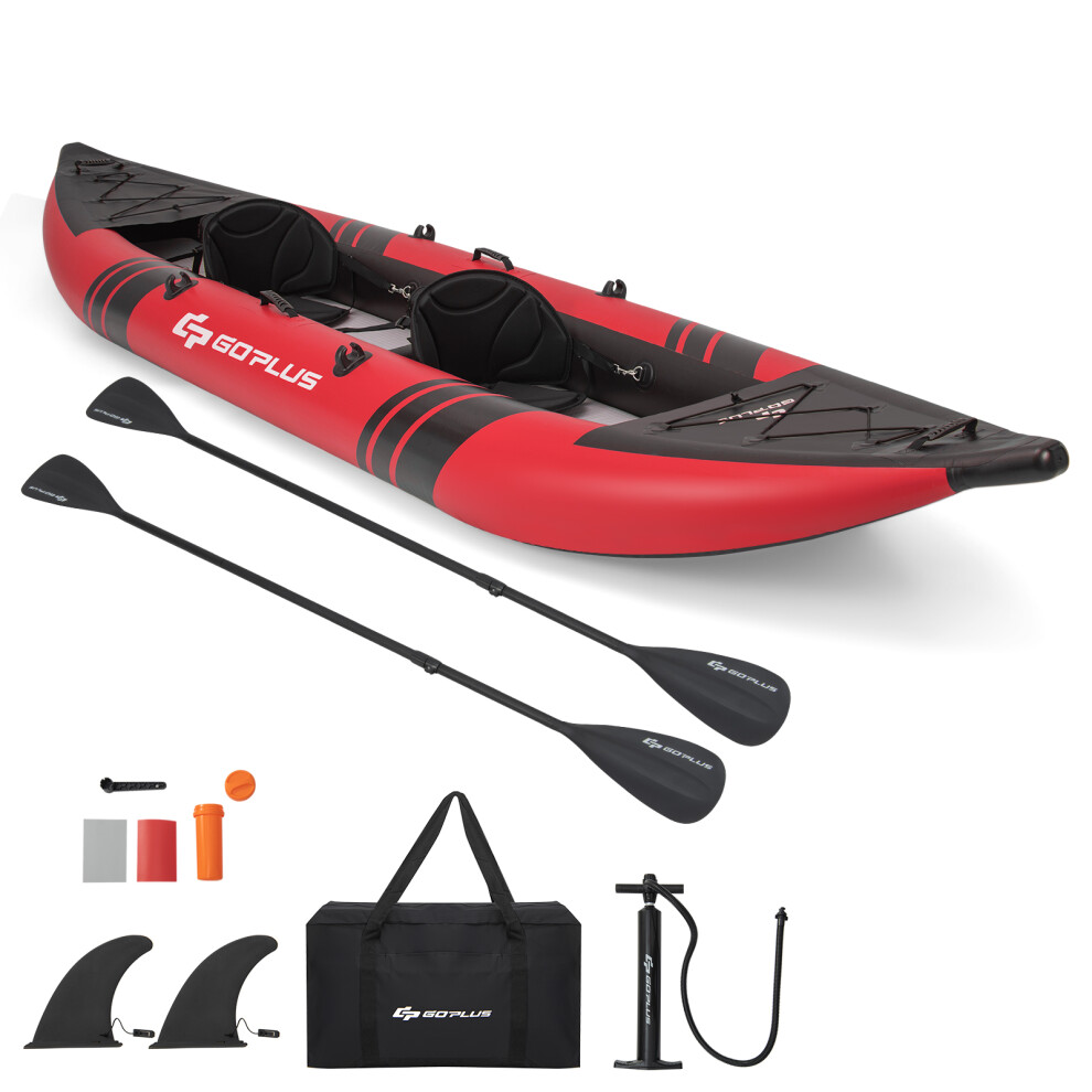 Inflatable Kayak 2-person Kayak Portable Canoe With Oars & Padded Seat