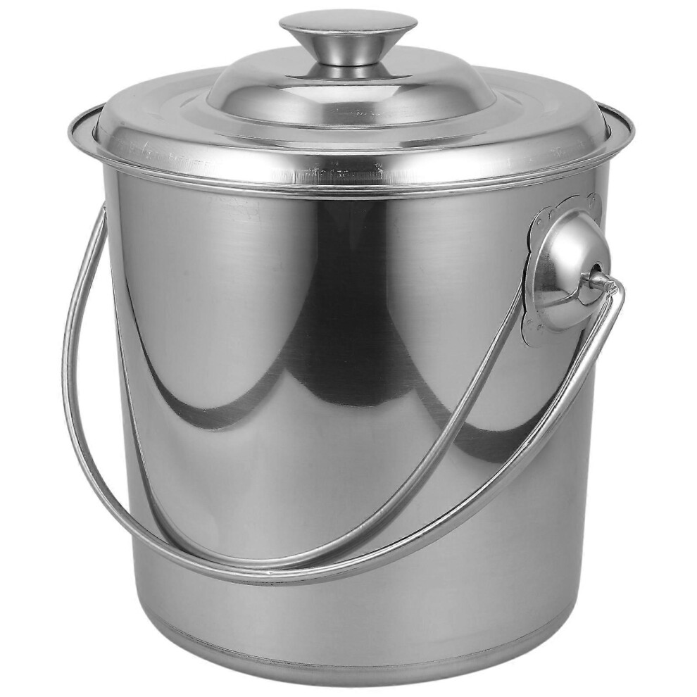 (As Show, One Size) Stainless Steel Rice Storage Bucket Multipurpose Water Pail Storage Bucket With Lid 6974185857831
