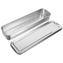 (As show, One size) Utensil Drying Storage Holder Chopstick Holder Stainless Steel Silverware Cutlery Box