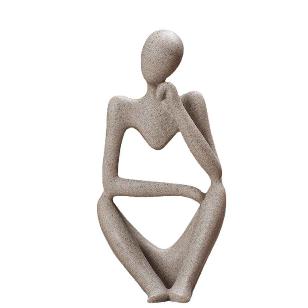 (Type A) Thinking Thinker Resin Statue Sculpture Ornament Abstract People Home Decor