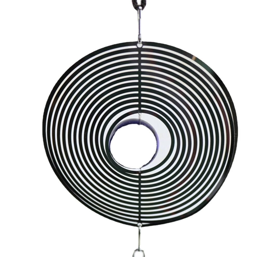 (Type B) Metal Hanging Garden Wind Spinner Round Crystal Ball Bell Garden Home Ornament