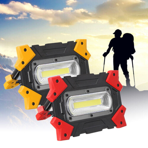(Red) Foldable LED Work Light Portable 3 Modes Flood Lamp for Outdoor Camping Emergency 2