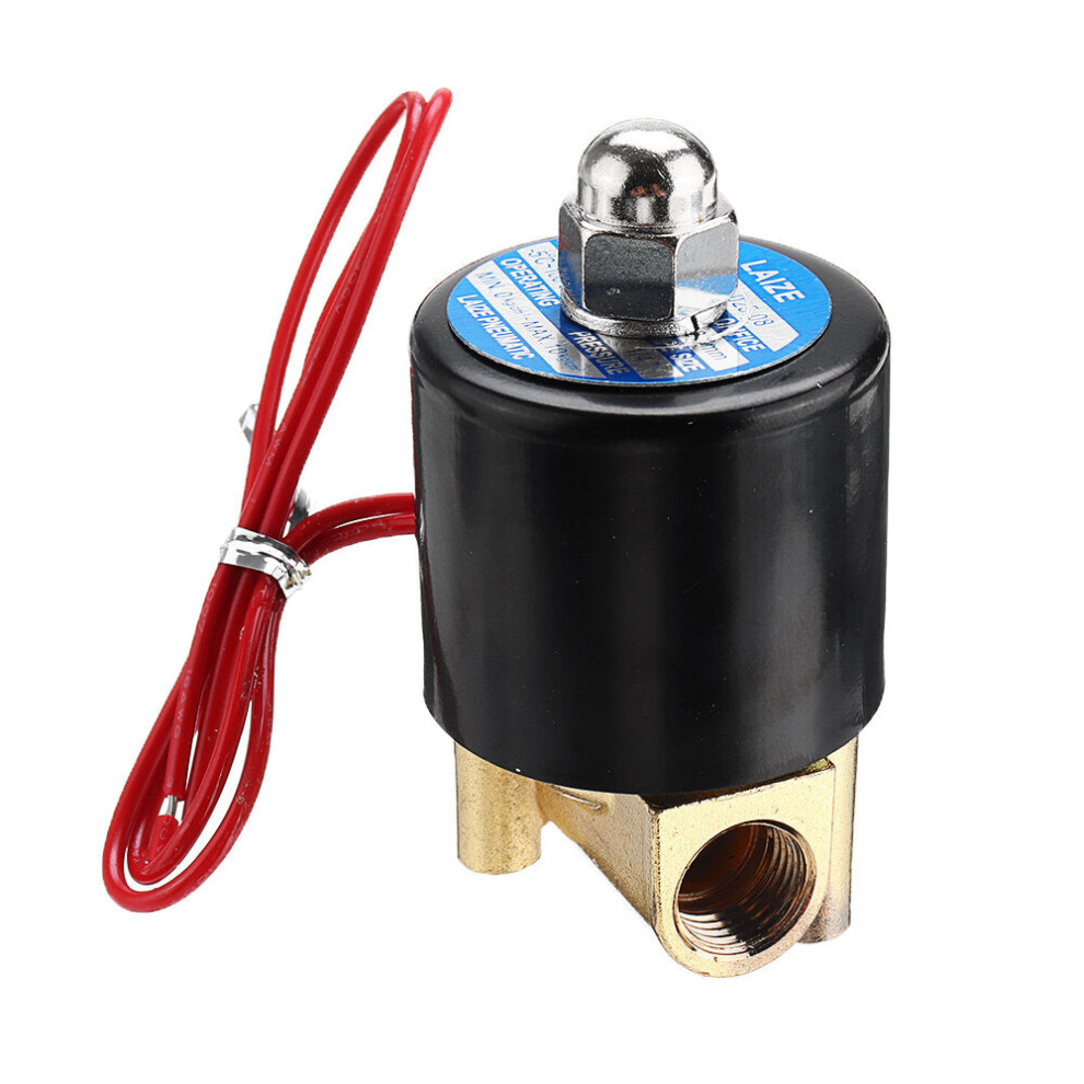 (AC220V) DN8 NPT 1/4 Brass Electric Solenoid Valve AC 220V/DC 12V/DC 24V Normally Closed Water Air Fuels Valve
