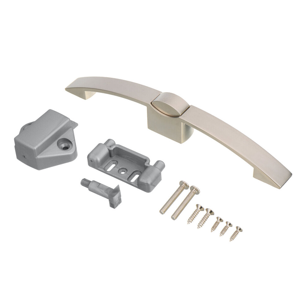 (Pearl Nickel, 128Mm) Camper Car Push Lock Rv Caravan Boat Cabinet Locks Handle Home Drawer Latch Button Furniture Door Lock Hardware 4250937567268