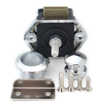 (Aluminium) Push Button Catch Push Button Cabinet Latch for Rv/Motor Home Cupboard Caravan Lock for Cupboard Push Latch Lock Push Button Latch