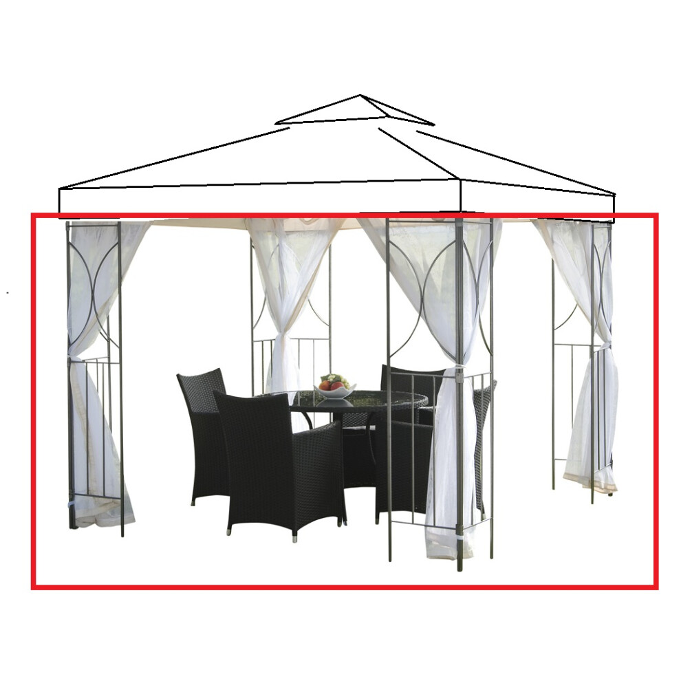 (Cream) SunTime Polenza Gazebo REPLACEMENT NET CURTAINS