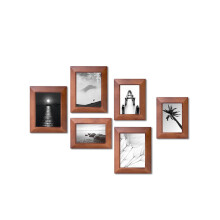 (Brown) 1Piece Wall Photo Frame Family Wooden Picture Frame Desktop Picture Sets Square Picture Photo Holder
