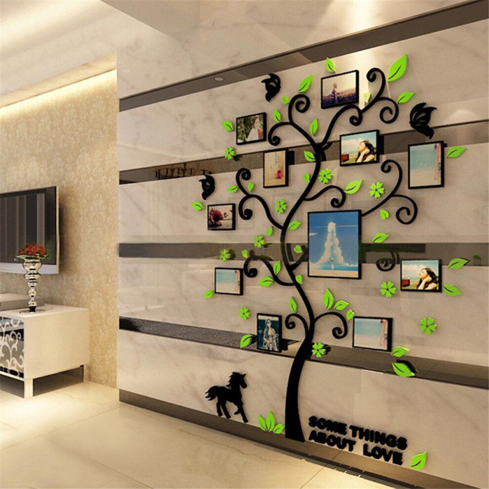 (Green) Removable Family Photo Frame Tree Sticker Living Room Wall Decals DIY Wall Decor